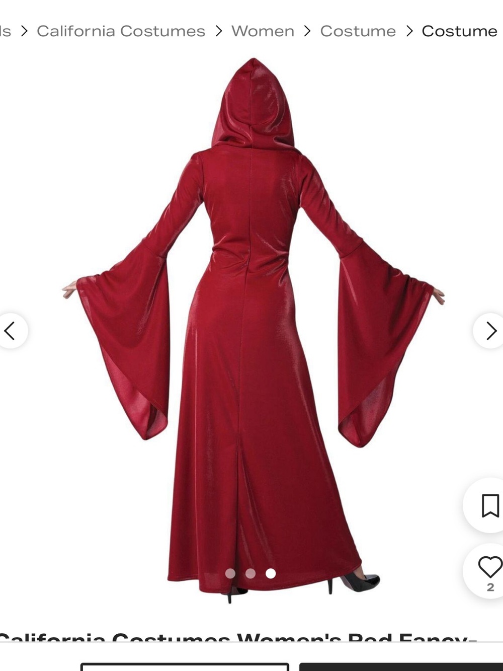 Red gothic dress Halloween costume - Picture 2 of 7